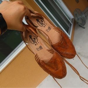 Brown Laced Authentic Mexican Huaraches- Size 8W